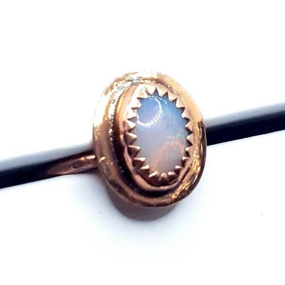 Opal Copper Crystal Ring Size 6
